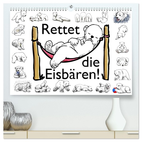 Rettet die Eisbären (hochwertiger Premium Wandkalender 2024 DIN A2 quer), Kunstdruck in Hochglanz - Ralf Conrad