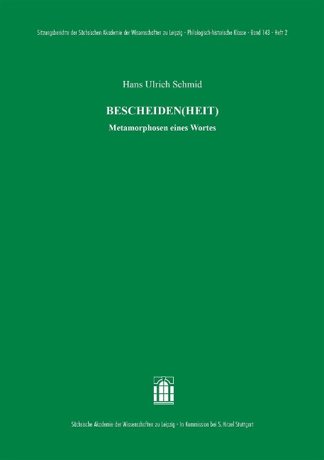 BESCHEIDEN(HEIT) - Hans Ulrich Schmid