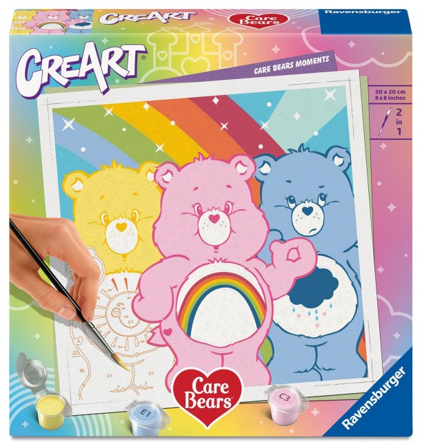 CreArt, Malen nach Zahlen Adults Trend Care Bears - Glücksbärchi-Momente - 