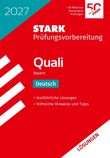 STARK Lösungen zu Deutsch 9. Klasse - Quali Mittelschule 2027 Bayern - Prüfungsvorbereitung - 