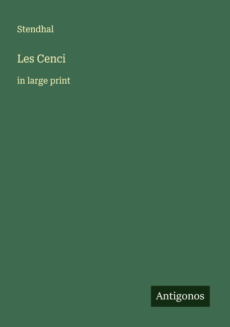 Les Cenci - Stendhal