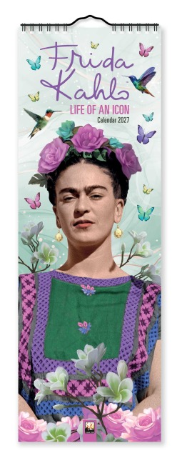Frida Kahlo - Life of an Icon - Slimline-Kalender 2027 - Original Flame Tree Publishing-Kalender Slimeline [Kalender] - Tree Flame