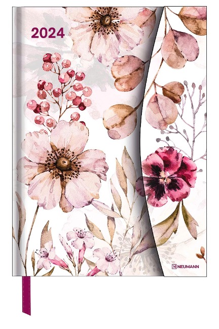 Flower Fantasy 2024 - Diary - Buchkalender - Taschenkalender - 16x22 - 
