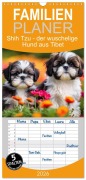 Cover-Bild zum Titel 'Familienplaner 2026 - Shih Tzu - der wuschelige Hund aus Tibet mit 5 Spalten (Wandkalender, 21 x 45 cm) CALVENDO' von 'Claudia Kleemann'