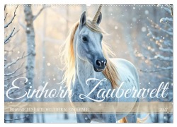 Cover-Bild zum Titel 'Einhorn Zauberwelt - Die märchenhafte Welt der KI Einhörner (Wandkalender 2027 DIN A2 quer), CALVENDO Monatskalender' von 'Fred Schimak'