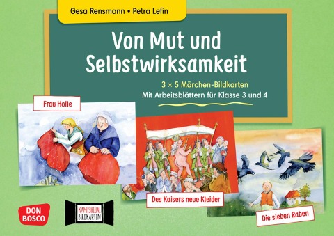 Von Mut und Selbstwirksamkeit - 3 x 5 Märchen-Bildkarten. Mit Arbeitsblättern für Klasse 3 und 4. Kamishibai Bildkartenset - 