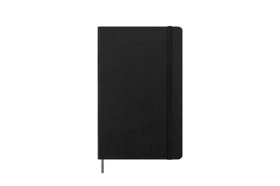 Moleskine Undatierter Wochen Notizkalender, Large/A5, 1 Wo = 1 Seite, Rechts Linierte Seite, Fester Einband, Schwarz - 