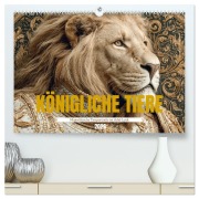 Cover-Bild zum Titel 'KÖNIGLICHE TIERE - Majestätische Tierportraits im Adel-Look (hochwertiger Premium Wandkalender 2026 DIN A2 quer), Kunstdruck in Hochglanz' von 'Mb Fotografie'