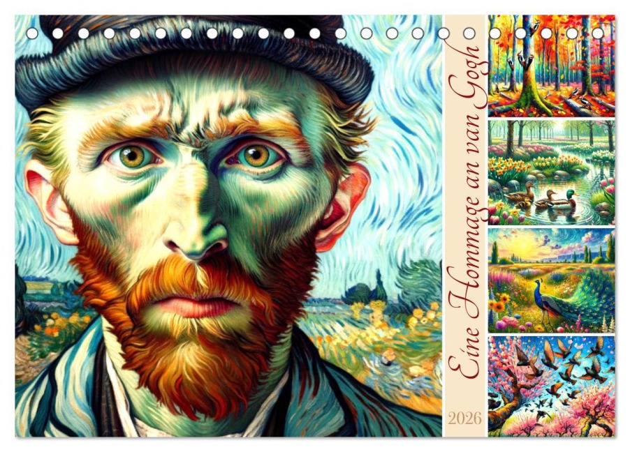 Eine Hommage an van Gogh (Tischkalender 2026 DIN A5 quer), CALVENDO Monatskalender - Marco Warstat
