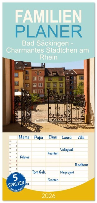 Familienplaner 2026 - Bad Säckingen - Charmantes Städtchen am Rhein mit 5 Spalten (Wandkalender, 21 x 45 cm) CALVENDO - Drachenkind-Fotografie Drachenkind-Fotografie