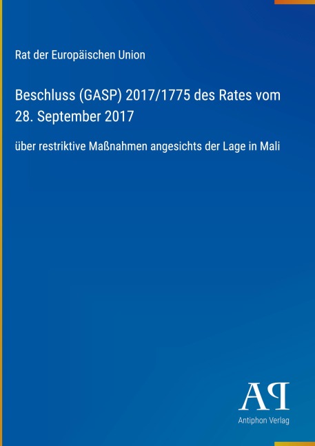 Beschluss (GASP) 2017/1775 des Rates vom 28. September 2017 - Rat der Europäischen Union