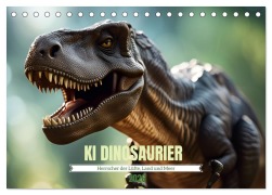 Cover-Bild zum Titel 'KI Dinosaurier - Herrscher der Lüfte, Land und Meer (Tischkalender 2026 DIN A5 quer), CALVENDO Monatskalender' von 'Claudia Schimmack'