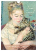 Cover-Bild zum Titel 'Beste Freunde Hund - Katze - Vogel - Mensch Kunstkalender (Wandkalender 2026 DIN A4 hoch), CALVENDO Monatskalender' von 'Timearts Kunstkalender'