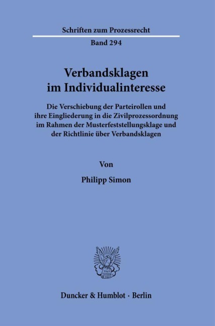 Verbandsklagen im Individualinteresse. - Philipp Simon