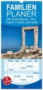 Cover-Bild zum Titel 'Familienplaner 2027 - Die Insel Naxos - Ein Traum in blau und weiß mit 5 Spalten (Wandkalender, 21 x 45 cm) CALVENDO' von 'Rsiemer'