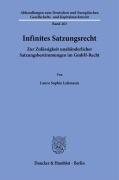 Cover-Bild zum Titel 'Infinites Satzungsrecht' von 'Laura Sophie Lehmann'