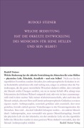 Cover-Bild zum Titel 'Welche Bedeutung hat die okkulte Entwicklung des Menschen für seine Hüllen - physischen Leib, Ätherleib, Astralleib - und sein Selbst?' von 'Rudolf Steiner'