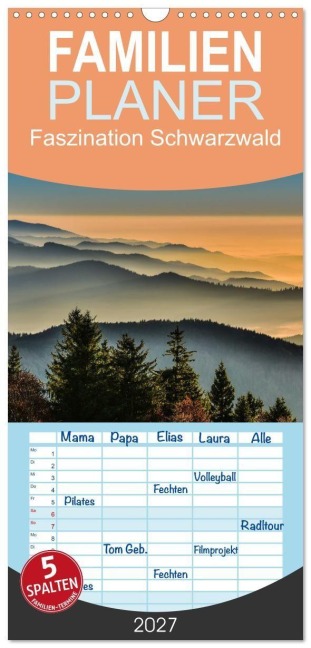 Familienplaner 2027 - Faszination Schwarzwald mit 5 Spalten (Wandkalender, 21 x 45 cm) CALVENDO - Daniel Hanselmann