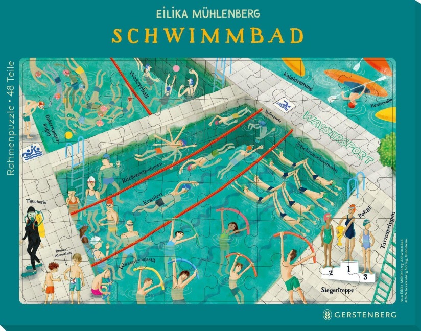 Rahmenpuzzle Schwimmbad - 48 Teile - 
