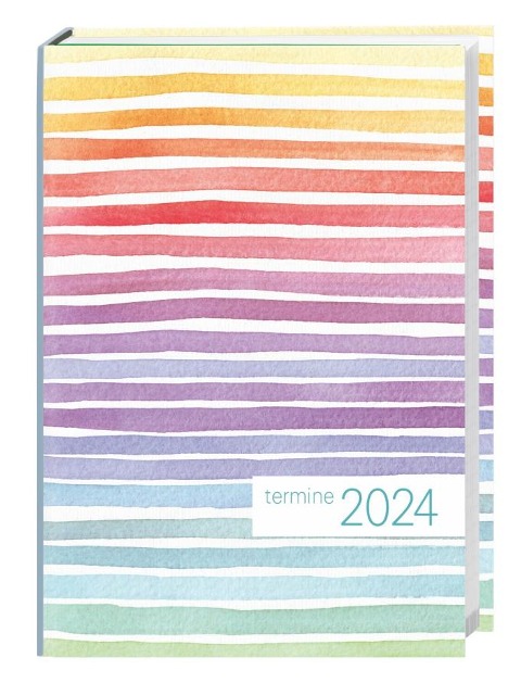 times&more Kalenderbuch 2024. Bunter Buch-Kalender mit flexiblem Umschlag. Handlicher Wochenplaner. Taschenkalender 2024 zum Planen von Terminen. - 