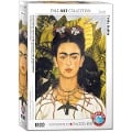 Selbstbildnis mit Dornenhalsketten und Kolibri von Frida Kahlo 1000 Teile - Frida Kahlo