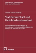 Cover-Bild zum Titel 'Statutenwechsel und Gerichtsstandswechsel' von 'Gramlich-Altenburg'