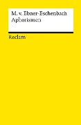 Cover-Bild zum Titel 'Aphorismen' von 'Marie Von Ebner-Eschenbach'
