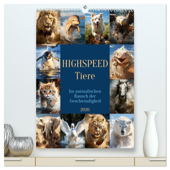 Highspeed Tiere (hochwertiger Premium Wandkalender 2026 DIN A2 hoch), Kunstdruck in Hochglanz - Cathrin Illgen