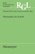 Cover-Bild zum Titel 'Philosophie der Schrift' von ''