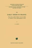 Early Deism in France - C. J. Betts