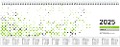 Tischquer-Kalender 2025 36,2x13,6 - 1W/2S grün/weißes Papier - verlängerte Rückwand - grün - Bürokalender 36,2x13,6 - 1 Woche 2 Seiten - Stundeneinteilung 7-20 Uhr - 137-0013-1 - 