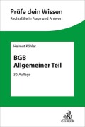 Cover-Bild zum Titel 'BGB Allgemeiner Teil' von 'Helmut Köhler'