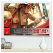 Cover-Bild zum Titel 'Feuerwehrfrauen - Feuer und Flamme (hochwertiger Premium Wandkalender 2026 DIN A2 quer), Kunstdruck in Hochglanz' von 'Peter Roder'