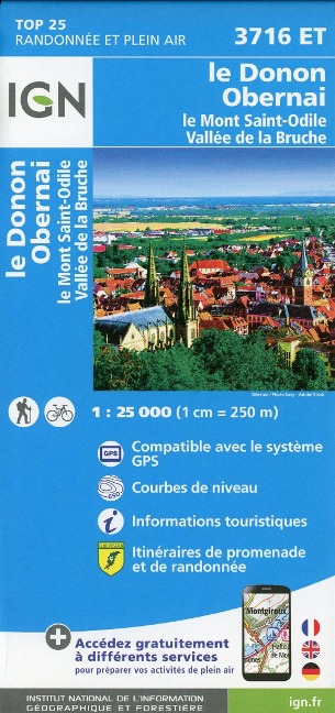Le Donon.Obernai.Mont-Sainte-Odile.Vallée de la Bruche 1:25 000 - 
