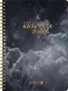BRUNNEN Schülerkalender Style (2025/2026) "Clouds", 2 Seiten = 1 Woche, A5, 160 Seiten, PP-Umschlag, grau - 