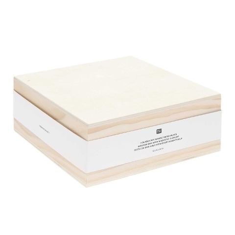 Holzbox quadratisch mit Magnetverschluss, 17 x 17 x 7 cm FSC 100% - 