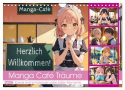 Cover-Bild zum Titel 'Manga Café Träume - Kawaii Anime-Kalender voller süßer Momente (Wandkalender 2026 DIN A4 quer), CALVENDO Monatskalender' von 'Mb Fotografie'