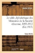 2e table alphabétique des Mémoires de la Société éduenne, 1893-1912 - André Gillot