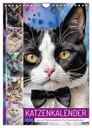 Cover-Bild zum Titel 'KATZENKALENDER - Aquarell Katzenportraits für Katzenliebhaber (Wandkalender 2026 DIN A4 hoch), CALVENDO Monatskalender' von 'Mb Fotografie'