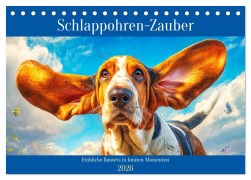 Schlappohren-Zauber. Fröhliche Bassets in bunten Momenten (Tischkalender 2026 DIN A5 quer), CALVENDO Monatskalender - Rose Hurley
