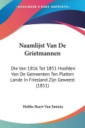 Cover-Bild zum Titel 'Naamlijst Van De Grietmannen' von 'Hobbe Baert van Sminia'