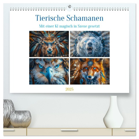 Tierische Schamanen (hochwertiger Premium Wandkalender 2025 DIN A2 quer), Kunstdruck in Hochglanz - Steffen Gierok-Latniak