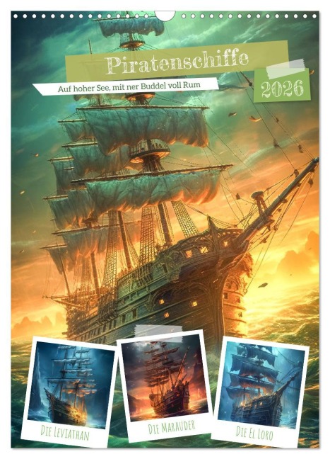Piratenschiffe (Wandkalender 2026 DIN A3 hoch), CALVENDO Monatskalender - Steffen Gierok-Latnaik