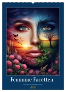 Feminine Facetten - Portraits in Doppelbelichtung (Wandkalender 2026 DIN A2 hoch), CALVENDO Monatskalender - Fotodesign Verena Scholze
